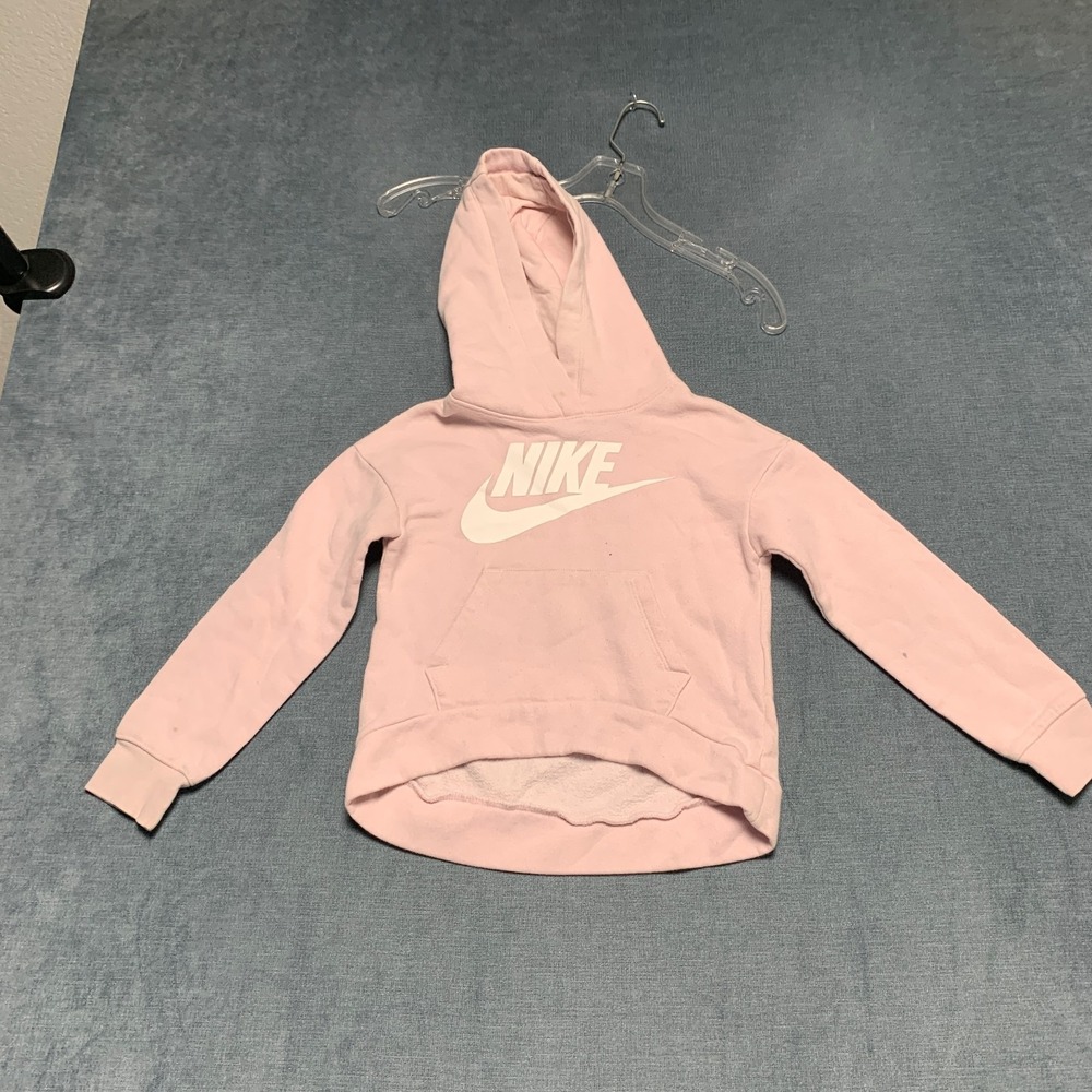 Nike Sportswear Club Fleece Hoodie Girls 5 Pink Swoosh Logo Gorpcore Activewear